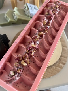 Handmade rose and poppy seed cold process soap bars